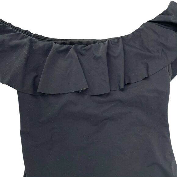 Black Off The Shoulder Ruffle One Piece Swimsuit Francescas Womens Size Small - Picture 4 of 7